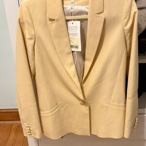 Sezane Gracie Creme Women's Linen Blazer